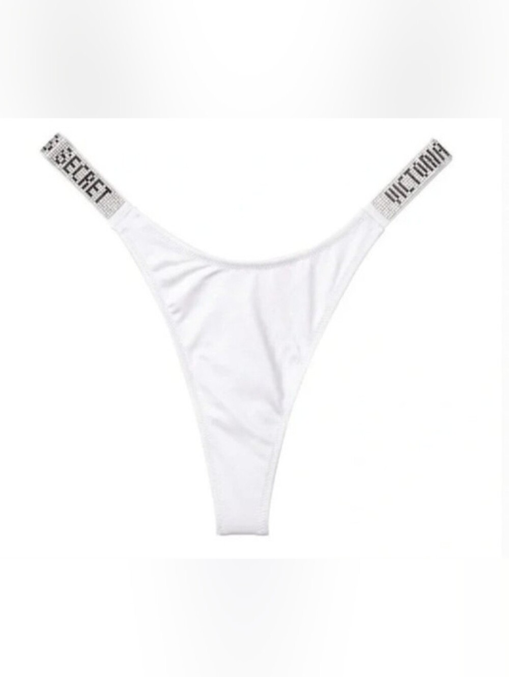 S Victoria's Secret Swim Shine Strap Thong Bikini Bottom White